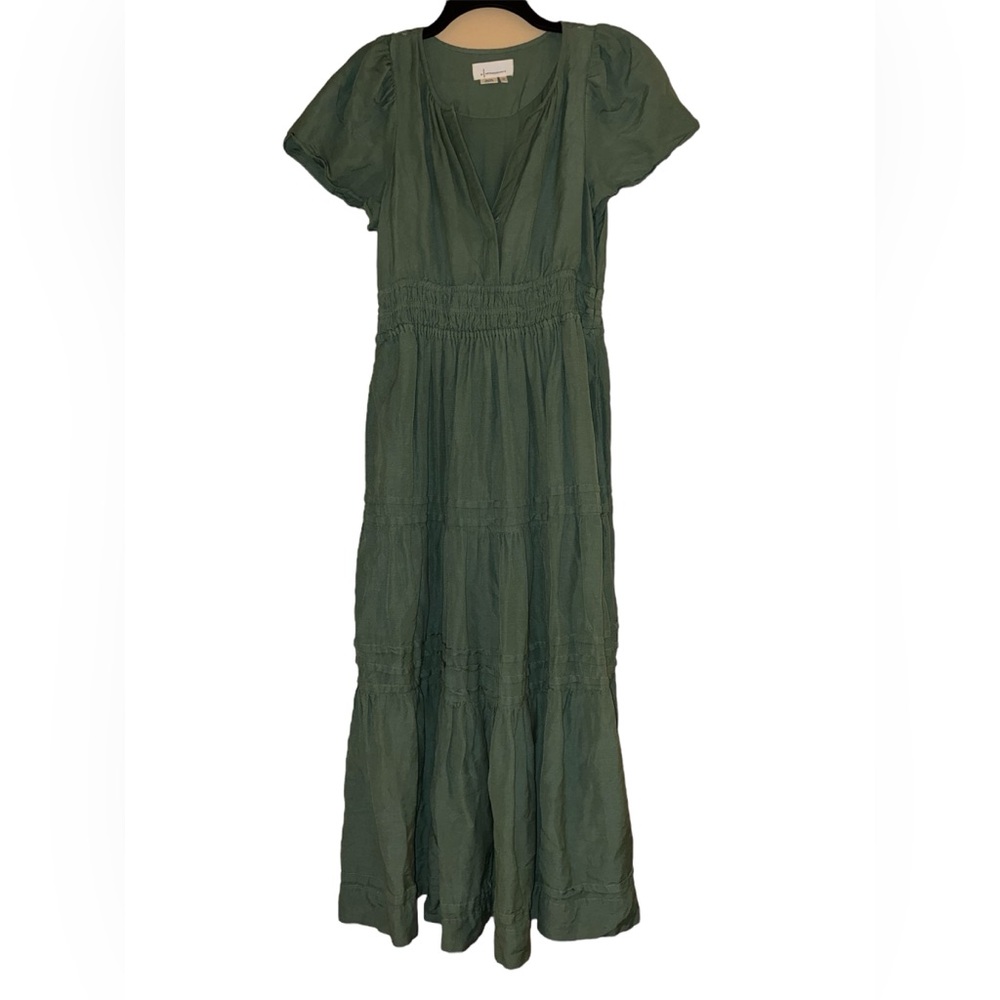 Anthropologie Somerset Linen Blend Maxi Dress in Sea Foam Green Size Medium - Picture 3 of 7